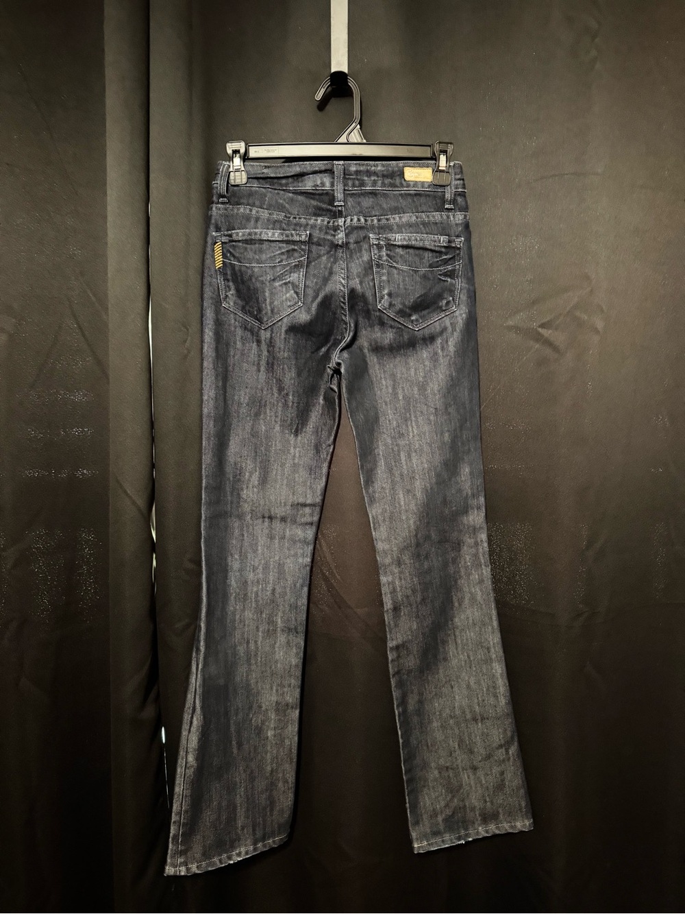 PAIGE Faded Dark Blue Flare Jeans - Picture 5 of 7